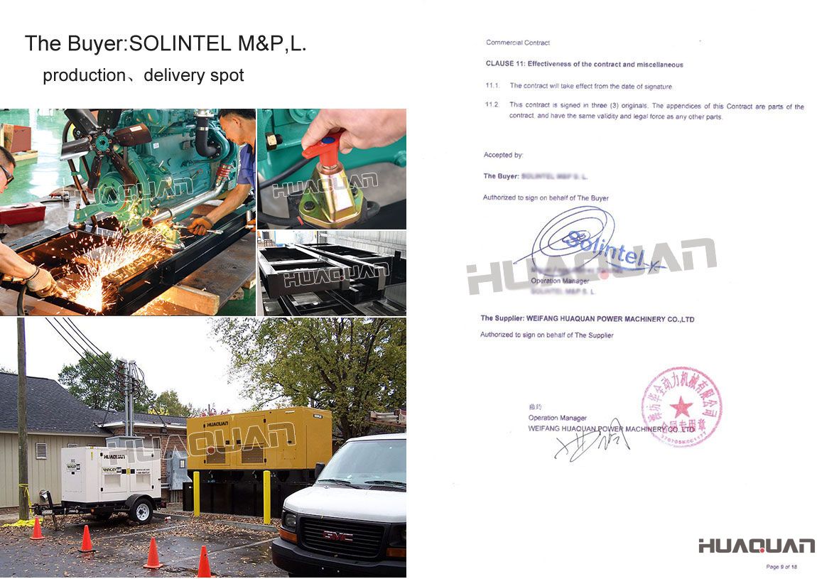 巴拿馬客戶購買了250kw濰柴靜音發電機組