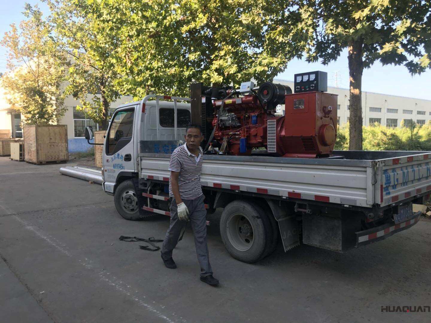 一臺(tái)30kw標(biāo)配型柴油發(fā)電機(jī)組于9月18日發(fā)往山東